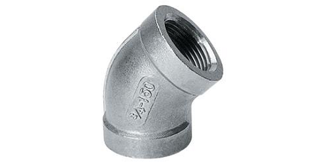 Stainless steel type NR120 knee 45 degrees female x female BSP thread