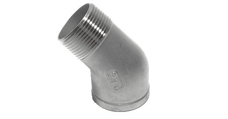 Stainless steel type NR121 knee 45 degrees female x female BSP thread