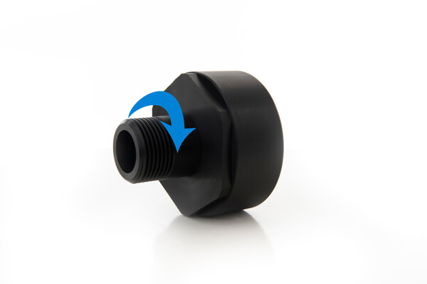 IBC adapter PEHD S60x6 female x BSP male thread rotatable