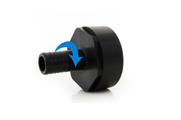 IBC adapter PEHD S60x6 female x ribbed hosetail rotatable