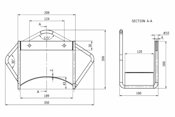 Small hose rack stainless steel 316
