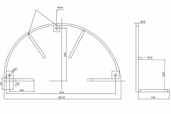 Large hose rack stainless steel 316