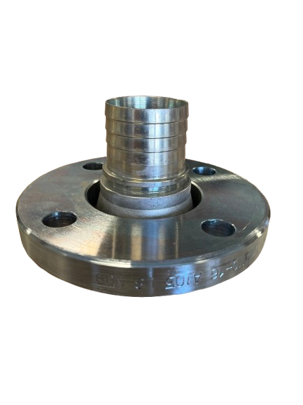 Swivel flange ribbed hosetail galvanised steel thick version