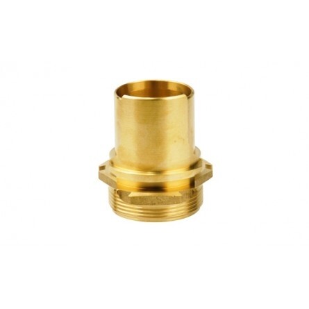 TW smooth hosetail male thread with safety collar brass