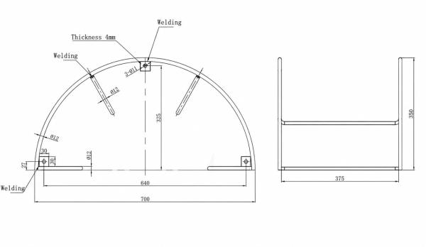 Large hose rack stainless steel 304