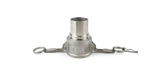 Camlock type CS stainless steel smooth hosetail